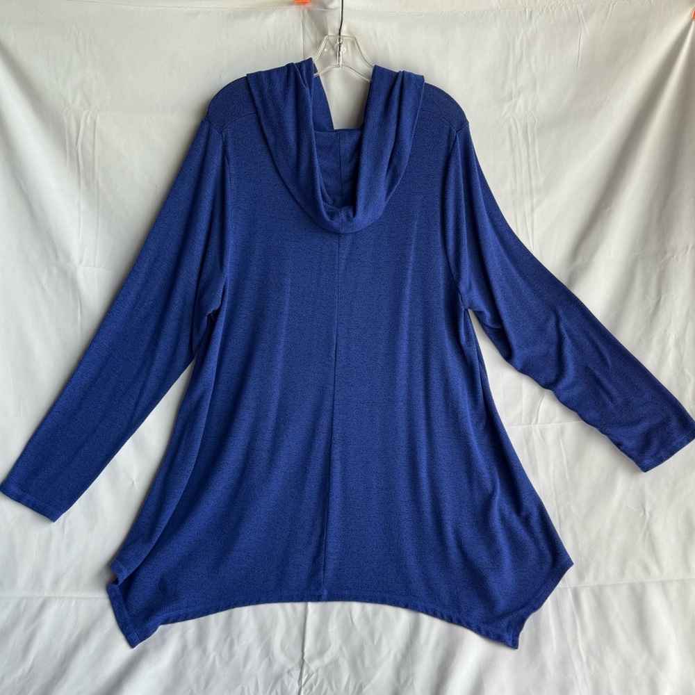 Lane Bryant 18/20 Vibrant Long Blue Knit Cowl Neck Top